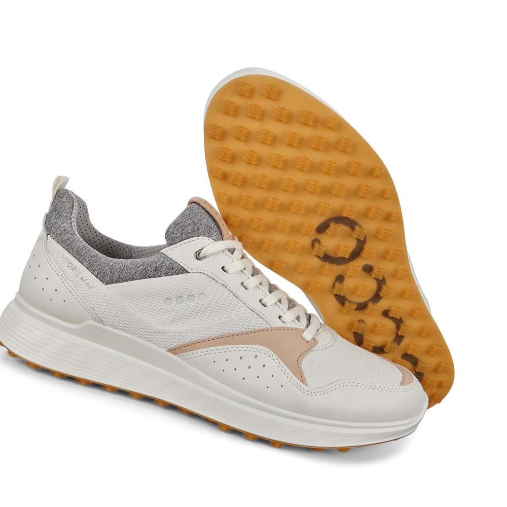 Férfi Ecco Spikeless S-casual Golf Cipő Fehér | HU 557WNB